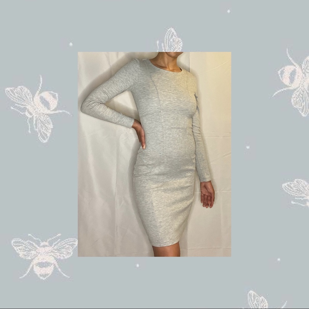Venus long sleeve heather grey dress